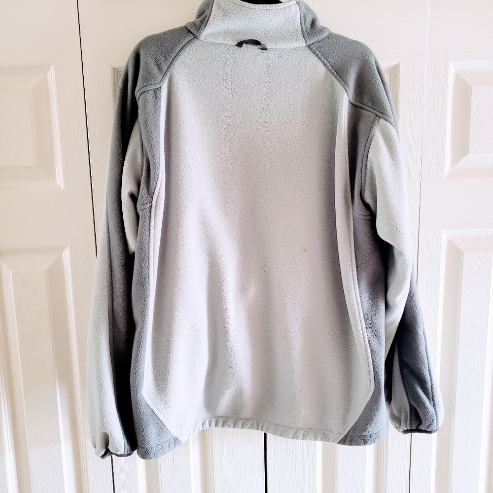 North Face Grey Fleece Zip Up Jacket Pockets Large - Picture 9 of 9